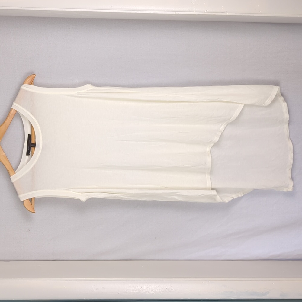 BCBG MaXAzria Women's White Small Sheer Asymmetrical Tunic Tank - Small